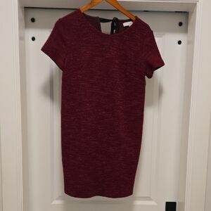 LOFT Red Sheath Mini Dress with Raglan Sleeves